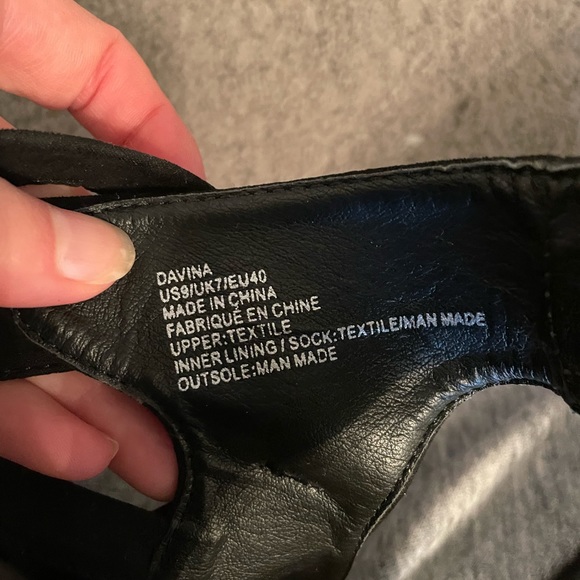 Black strappy bow block heels - Picture 4 of 5